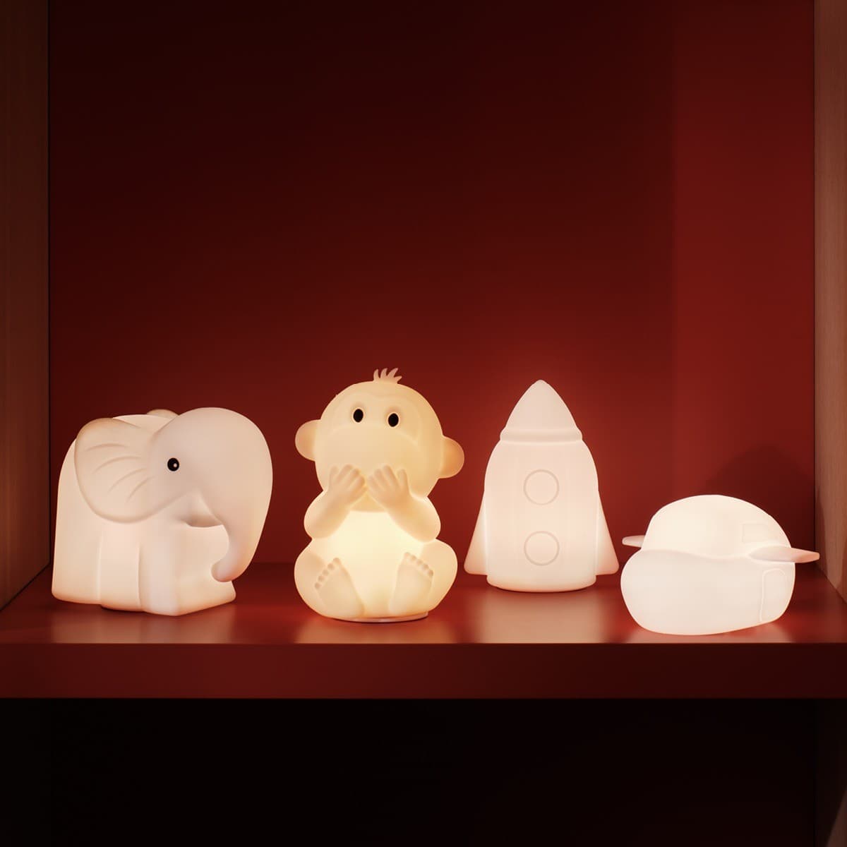 Teeny LED Rechargable Kids Rocket Night Light in White-img-5