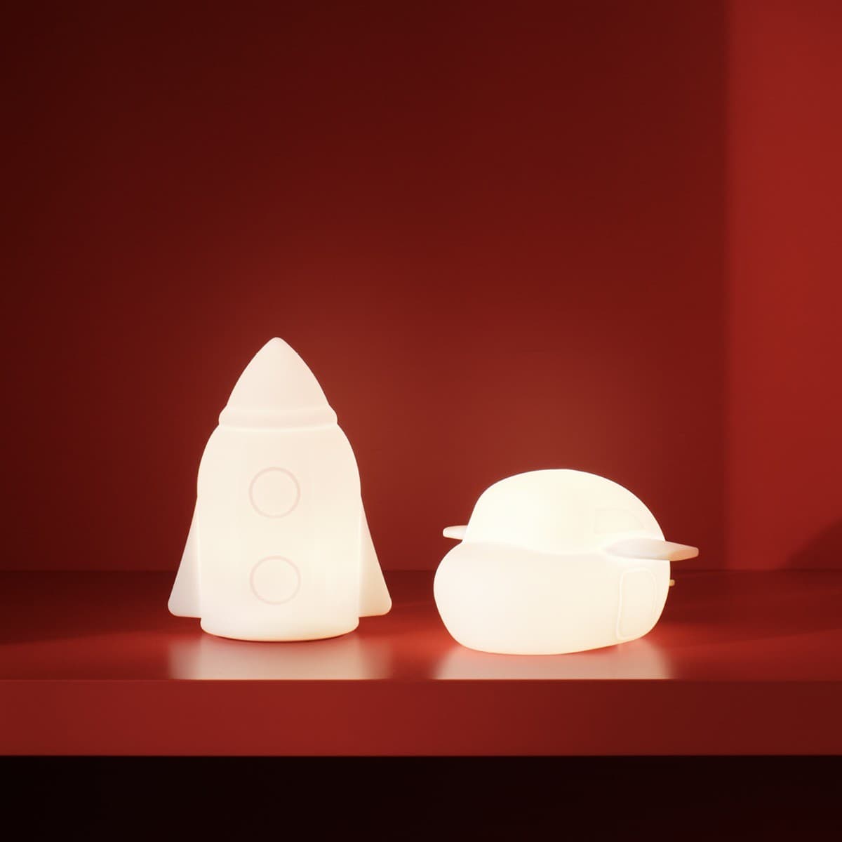 Teeny LED Rechargable Kids Aeroplane Night Light in White-img-2