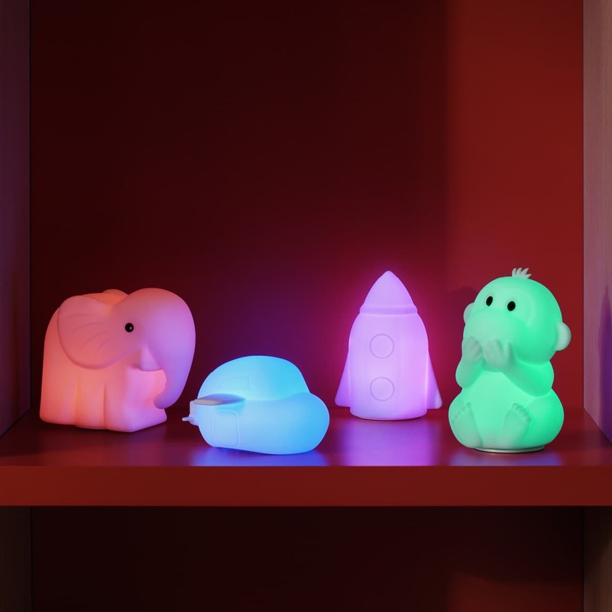 Teeny LED Rechargable Kids Aeroplane Night Light in White-img-5