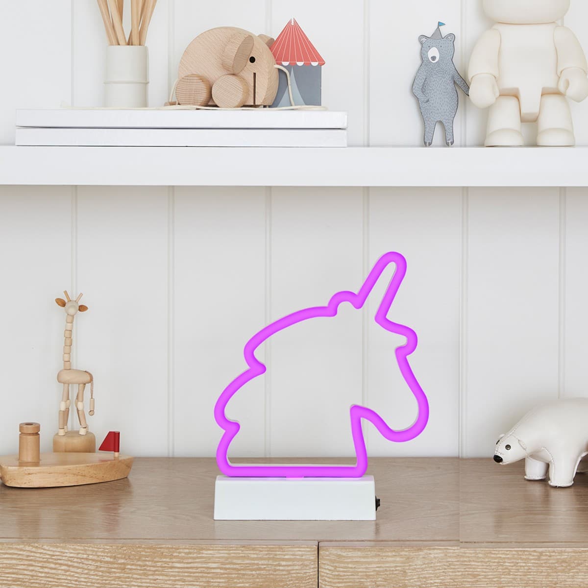 Neon Unicorn Lamp in Pink