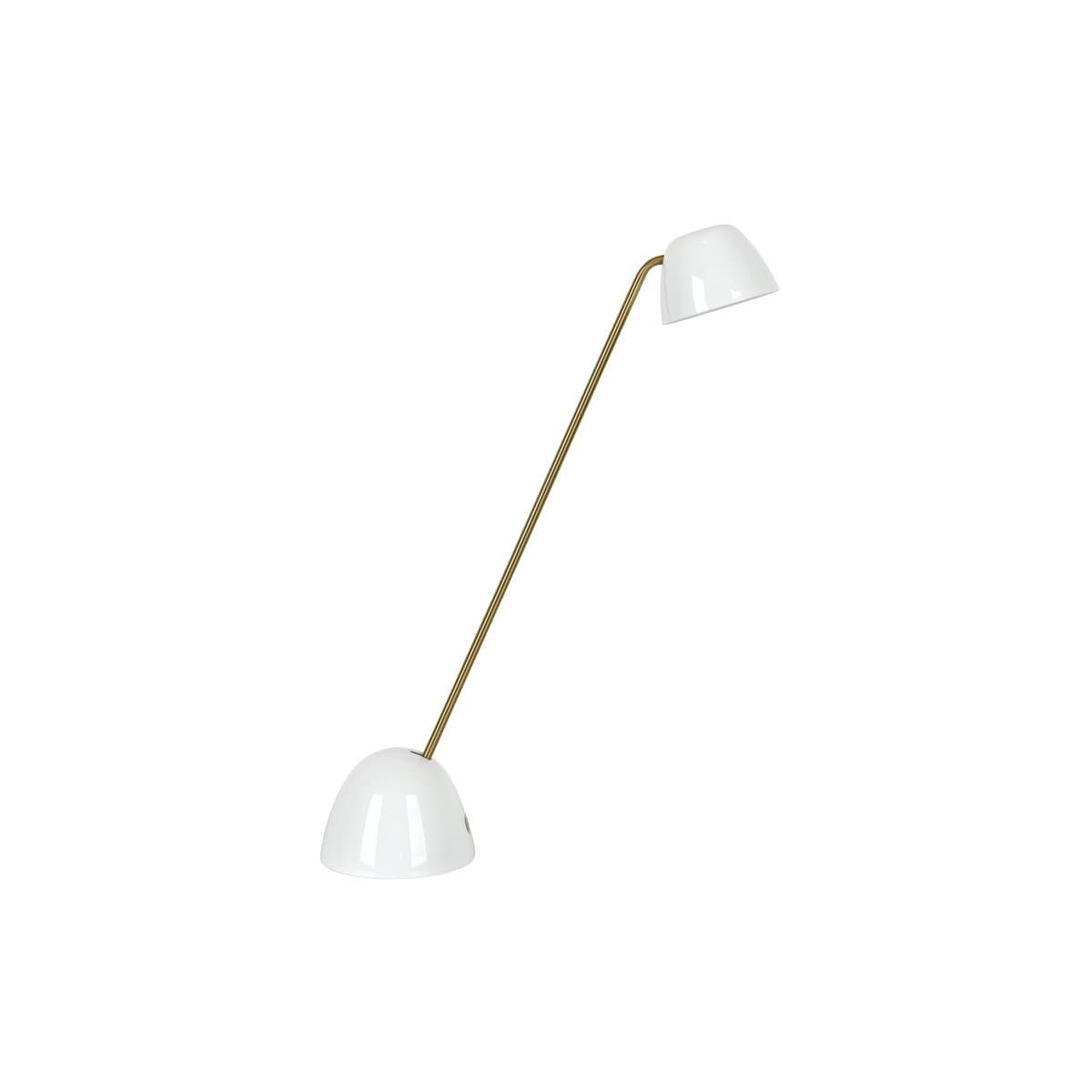 Odeon LED Day Night Sleep+ Task Lamp in White with Brass Finish