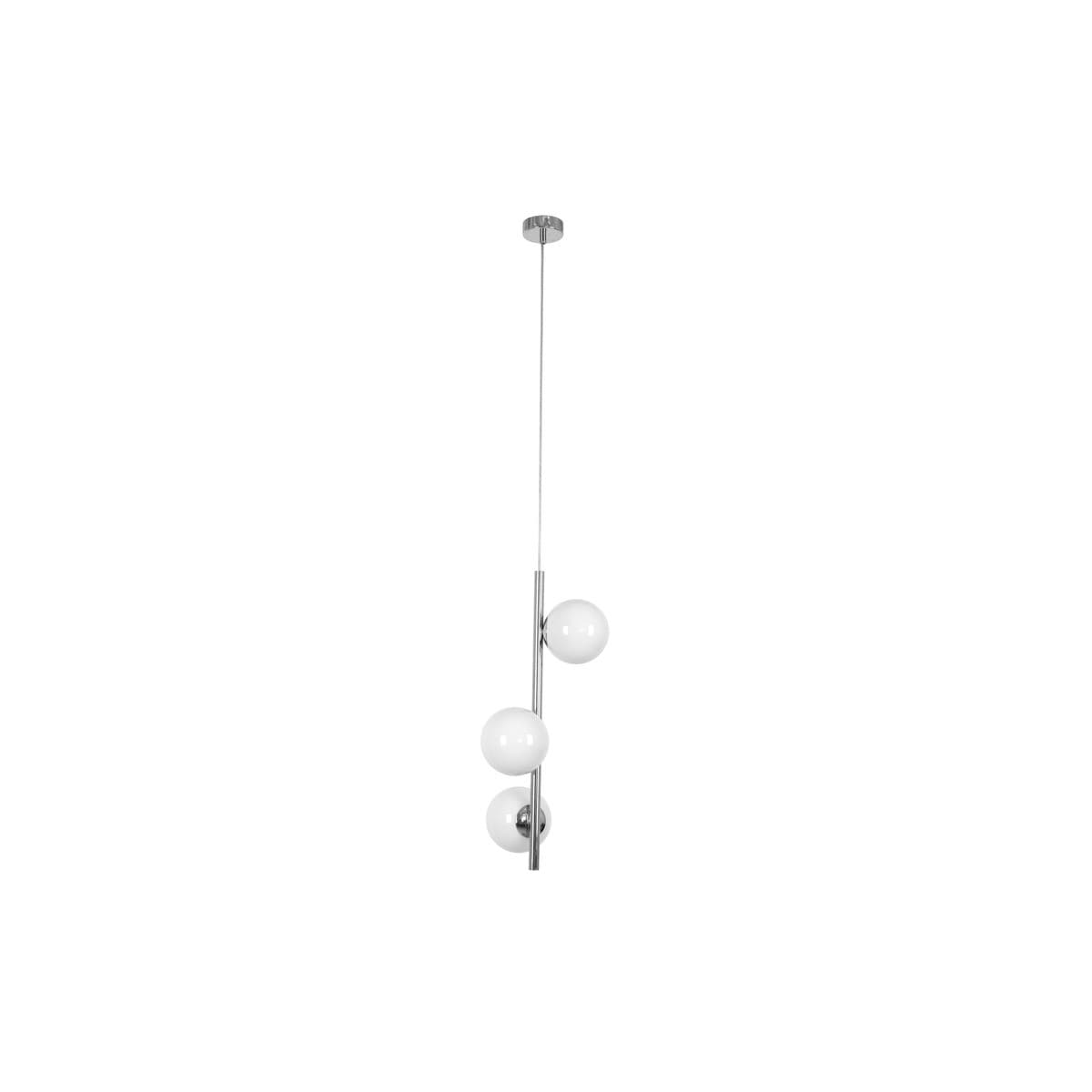 Helix 3 Light Pendant in Chrome with Gloss Opal Glass-img-1