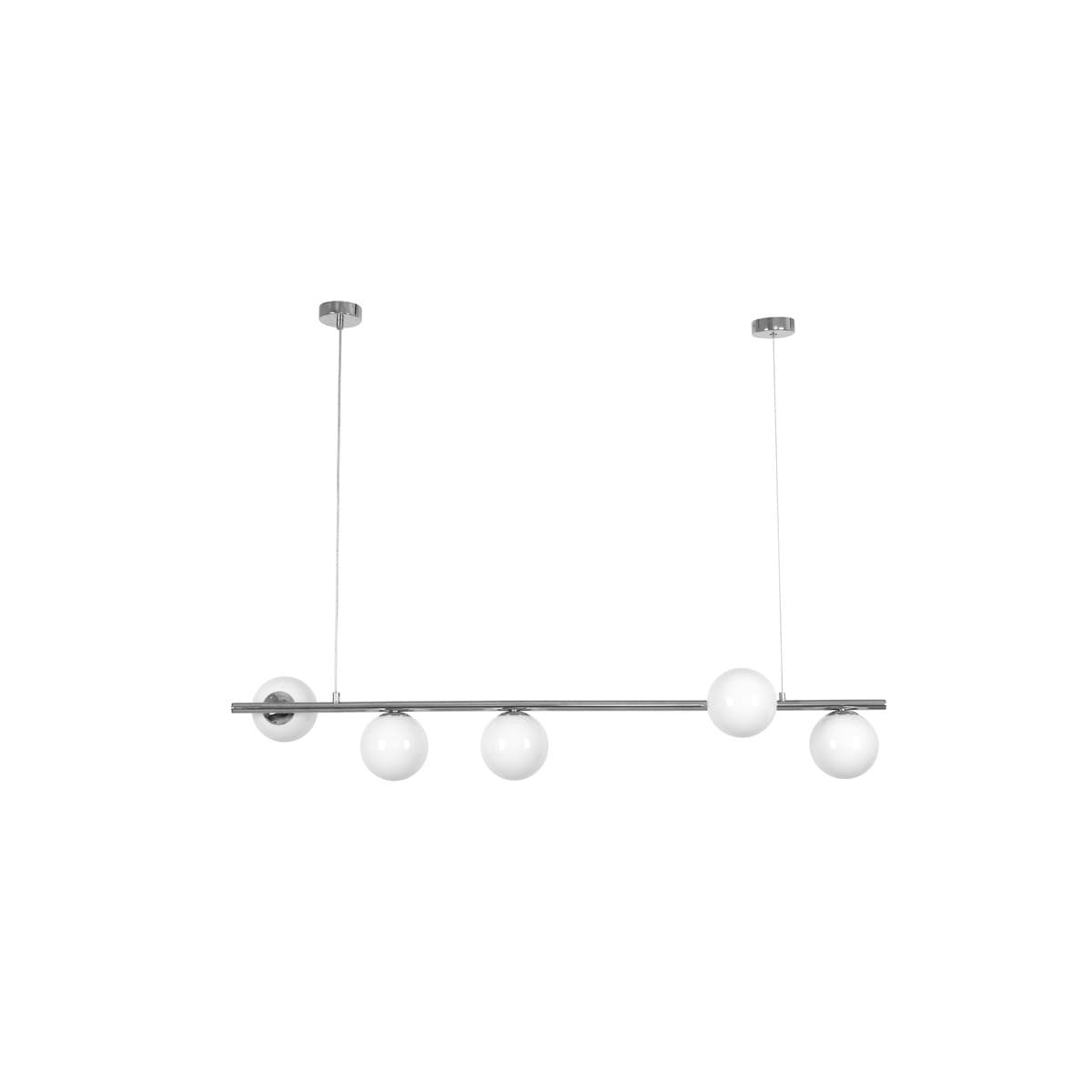 Helix 5 Light Bar Pendant in Chrome with Gloss Opal Glass-img-1