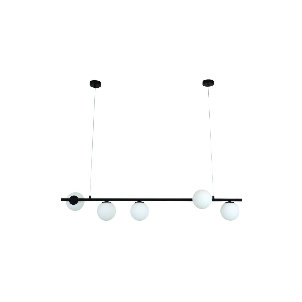 Helix 5 Light Bar Pendant in Black with Frosted Opal Glass-img-1