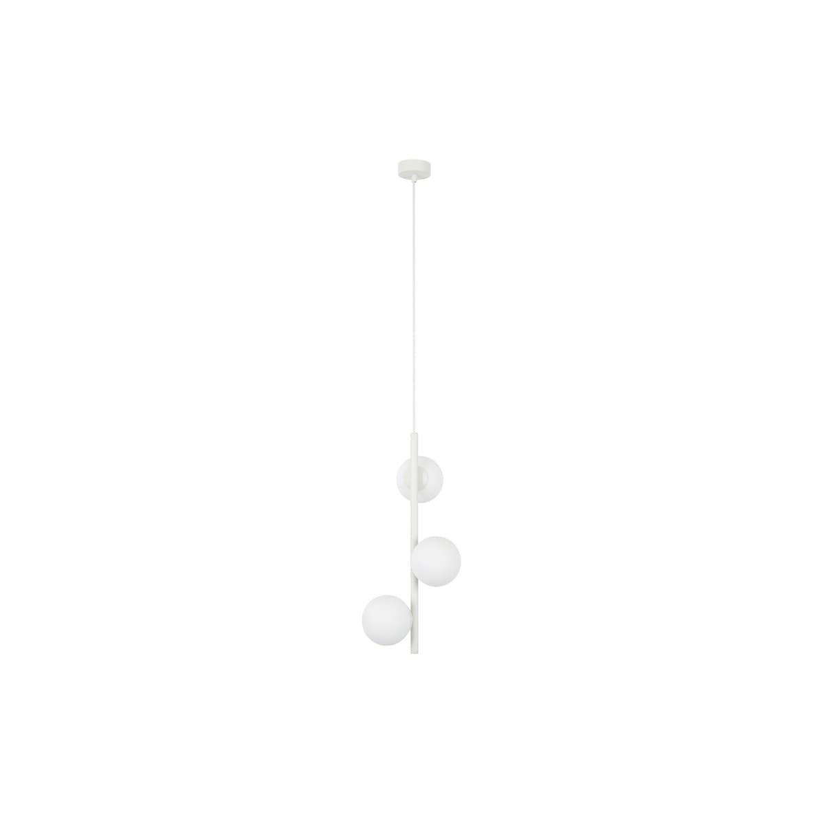 Helix 3 Light Pendant in Textured Chalk with Frosted Opal Glass-img-1