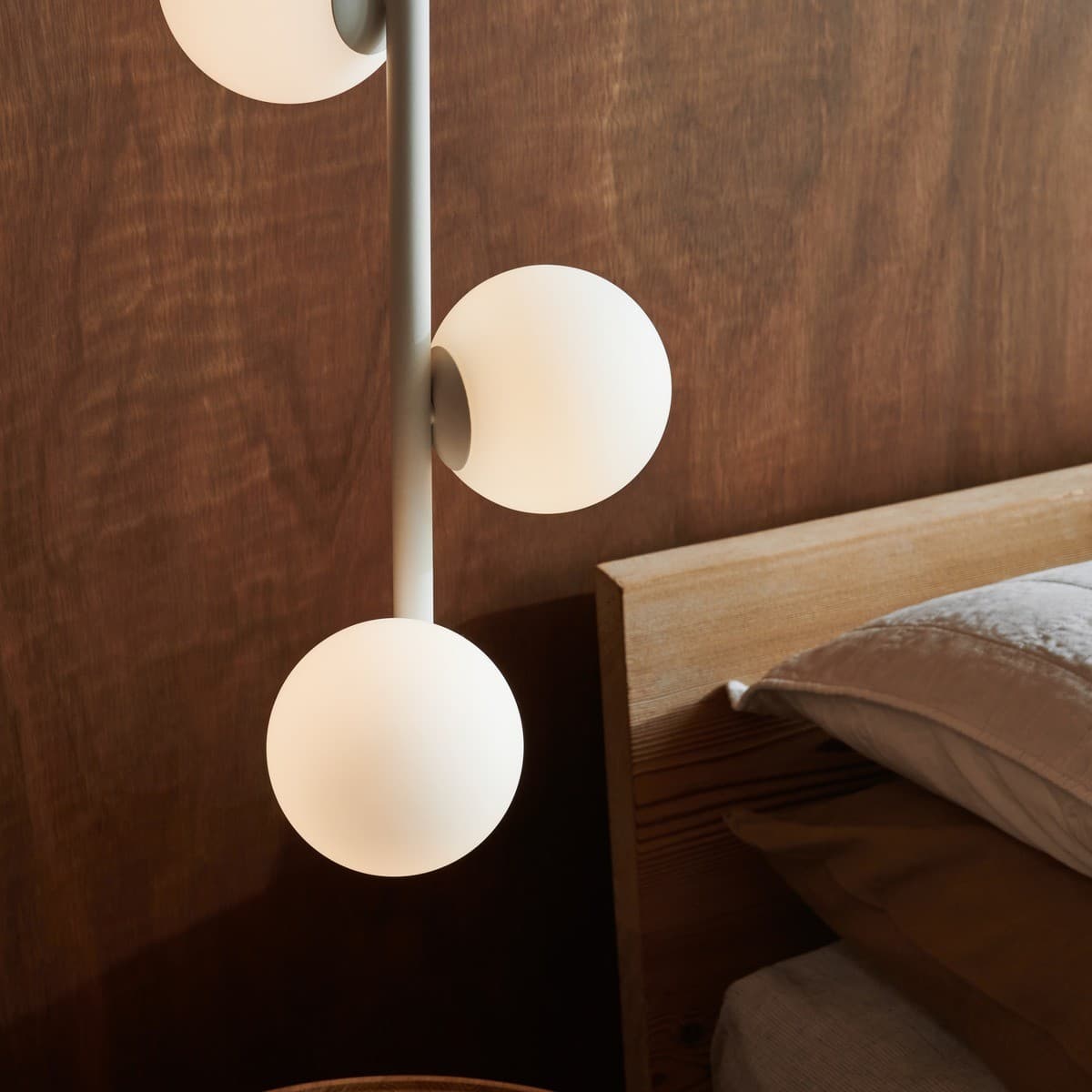 Helix 3 Light Pendant in Textured Chalk with Frosted Opal Glass-img-3