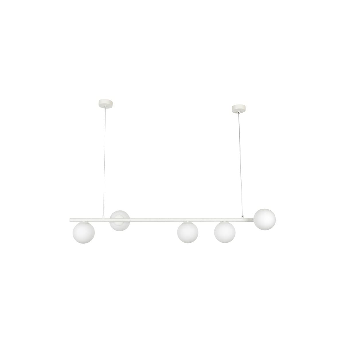 Helix 5 Light Bar Pendant in Textured Chalk with Frosted Opal Glass-img-1