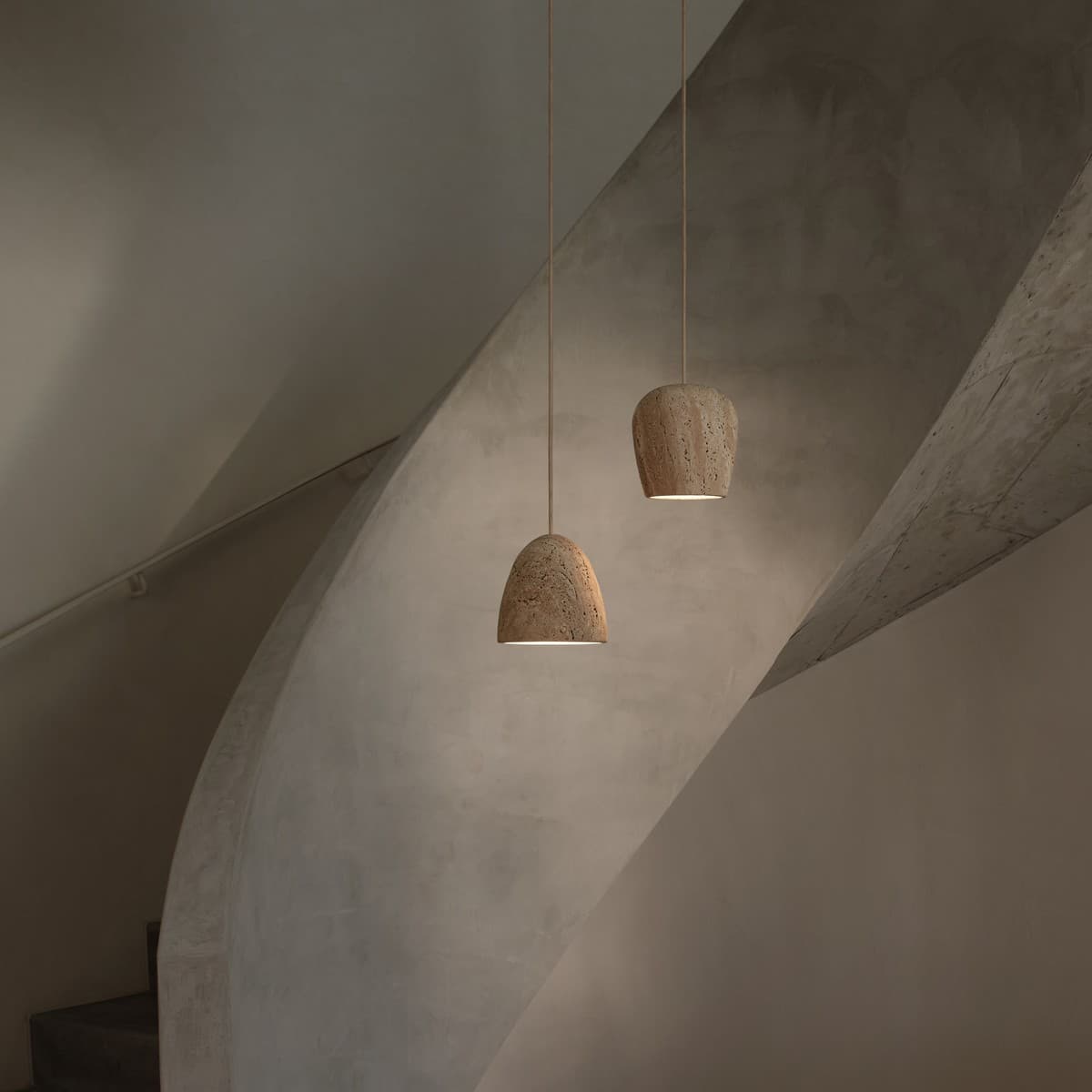 Bambino Dome Pendant in Natural Travertine-img-4