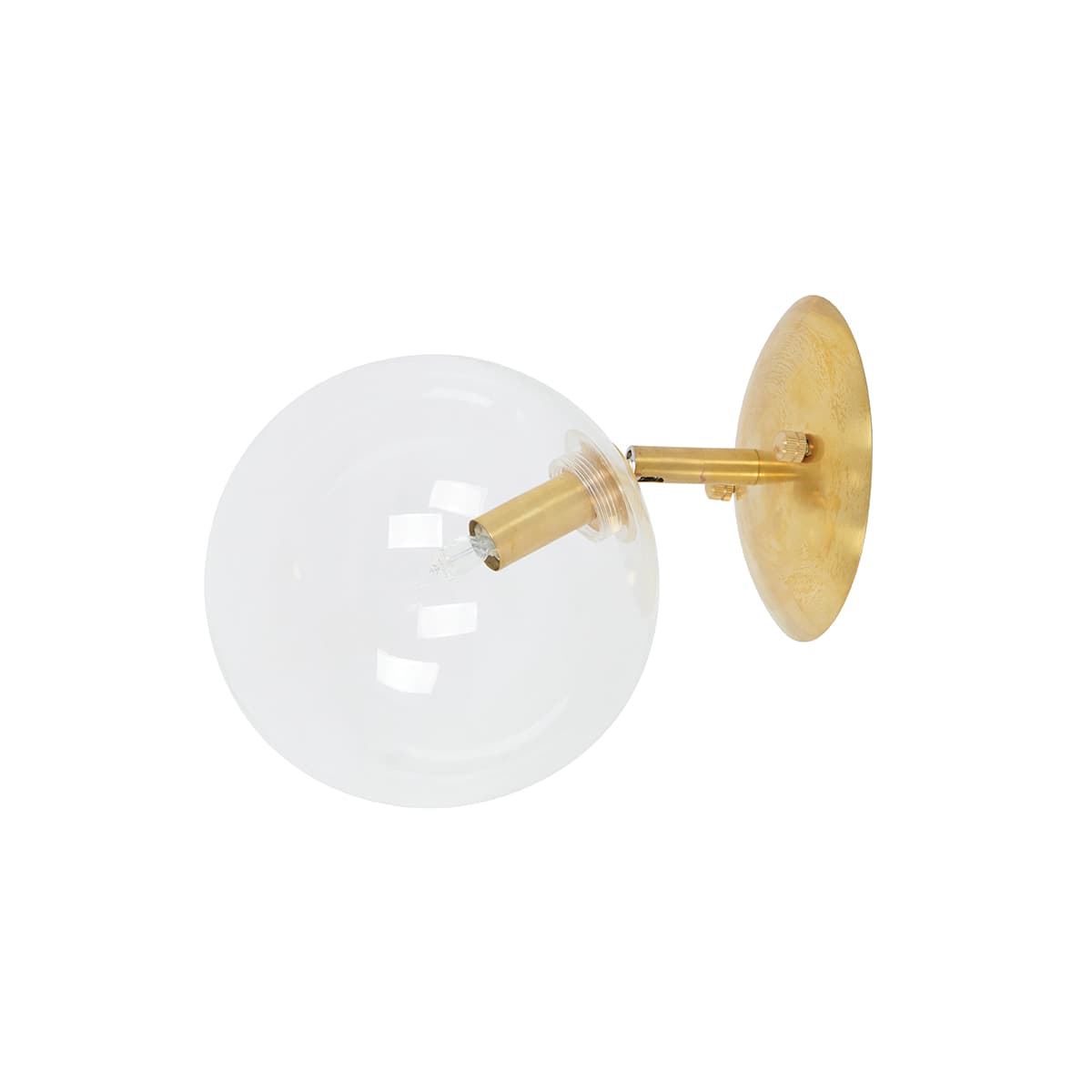 Aksel 1 Light Wall Bracket in Solid Brass with Clear Glass
