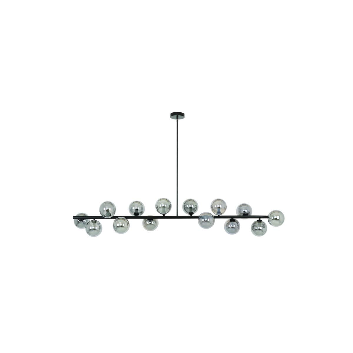 Orion 14 Light Pendant in Black with Smoke Glass-img-1
