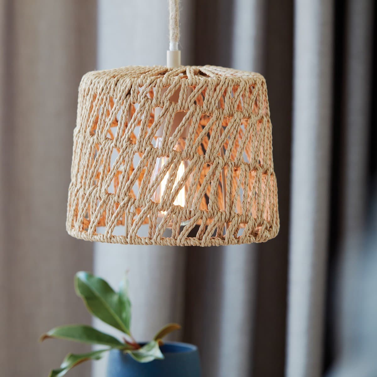 Byron 1 Light Small Pendant in Natural Weave-img-6