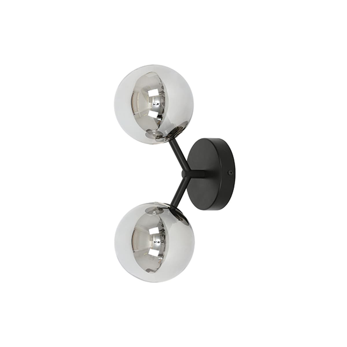 Orion 2 Light Wall Bracket in Black with Smoke Glass-img-1