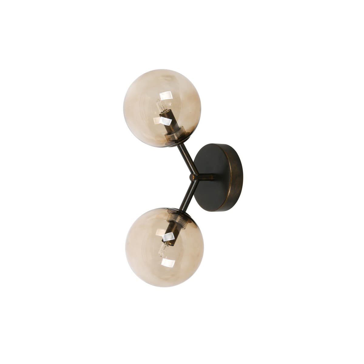 Orion 2 Light Wall Bracket in Bronze with Sepia Glass-img-1