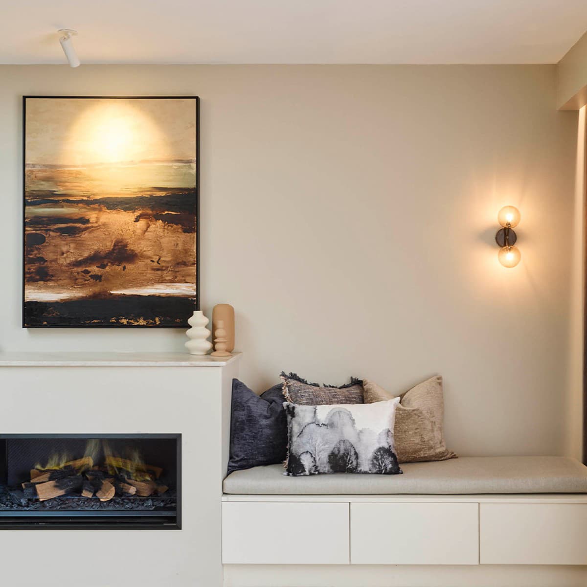 Orion 2 Light Wall Bracket in Bronze with Sepia Glass-img-2