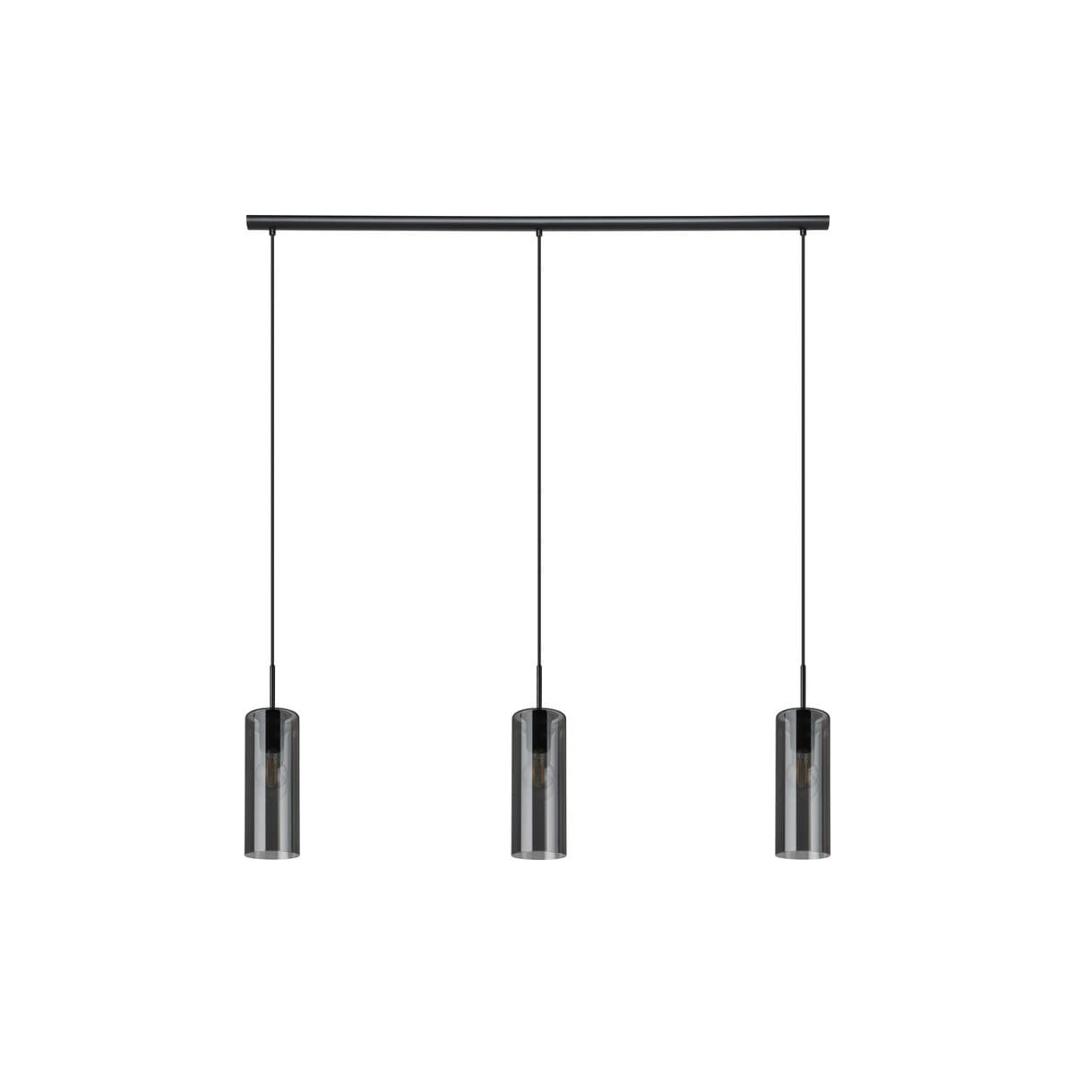 Form 3 Light Bar Pendant in Black with Smoke Glass-img-1