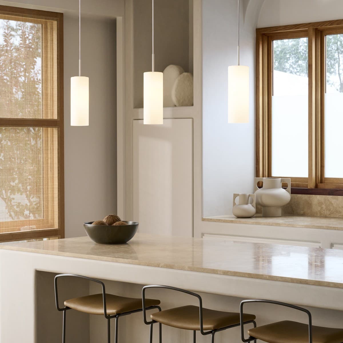 Form 3 Light Bar Pendant in White with Frosted Opal Glass-img-2