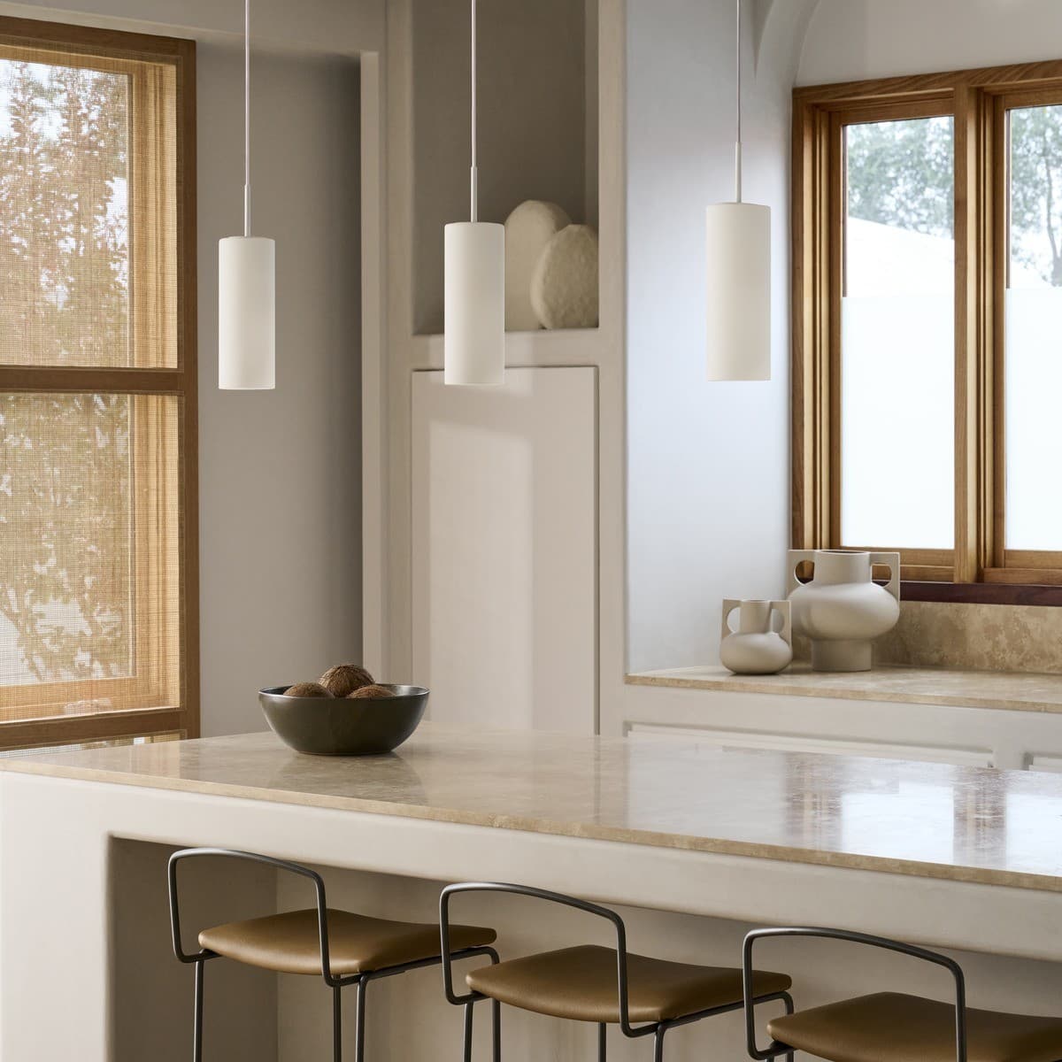 Form 3 Light Bar Pendant in White with Frosted Opal Glass-img-3