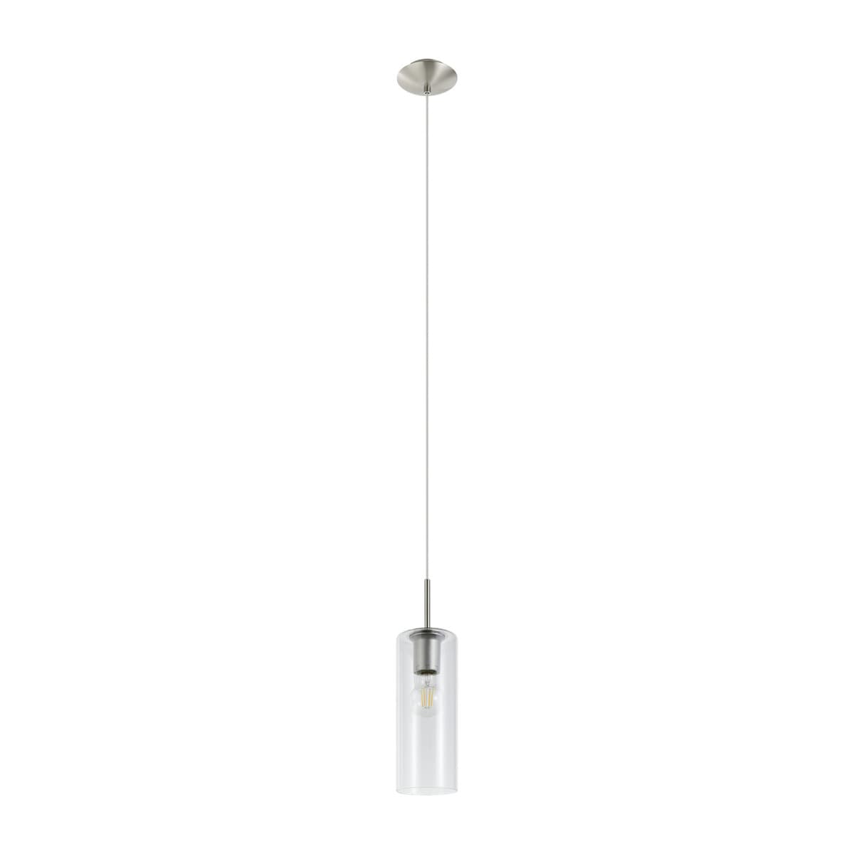Form 1 Light Pendant in Brushed Chrome with Clear Glass-img-1