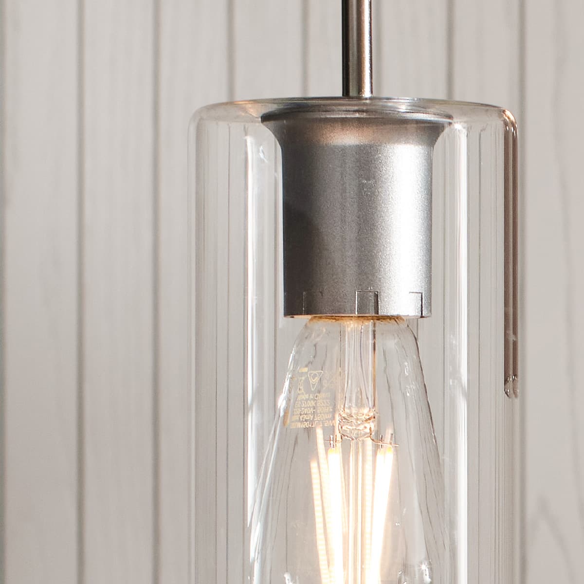 Form 1 Light Pendant in Brushed Chrome with Clear Glass-img-4