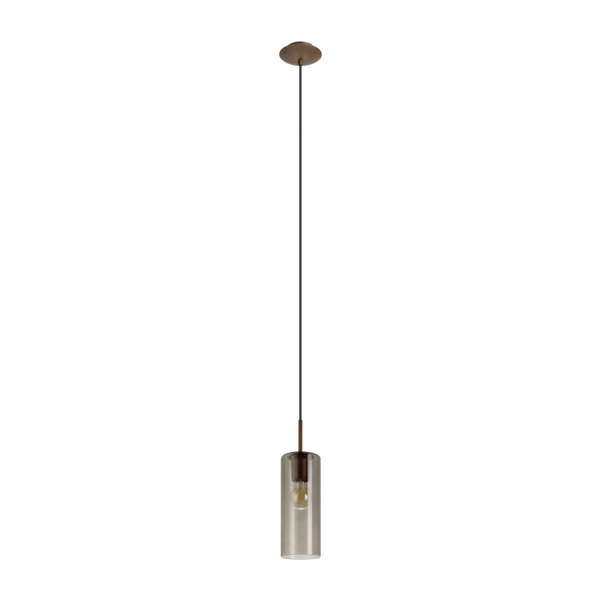 Form 1 Light Pendant in Bronze with Sepia Glass-img-1