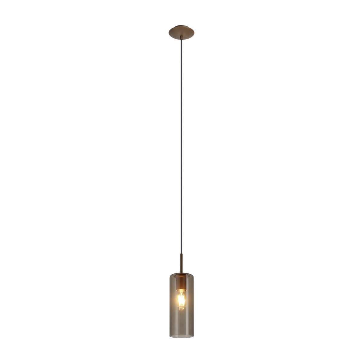 Form 1 Light Pendant in Bronze with Sepia Glass-img-2