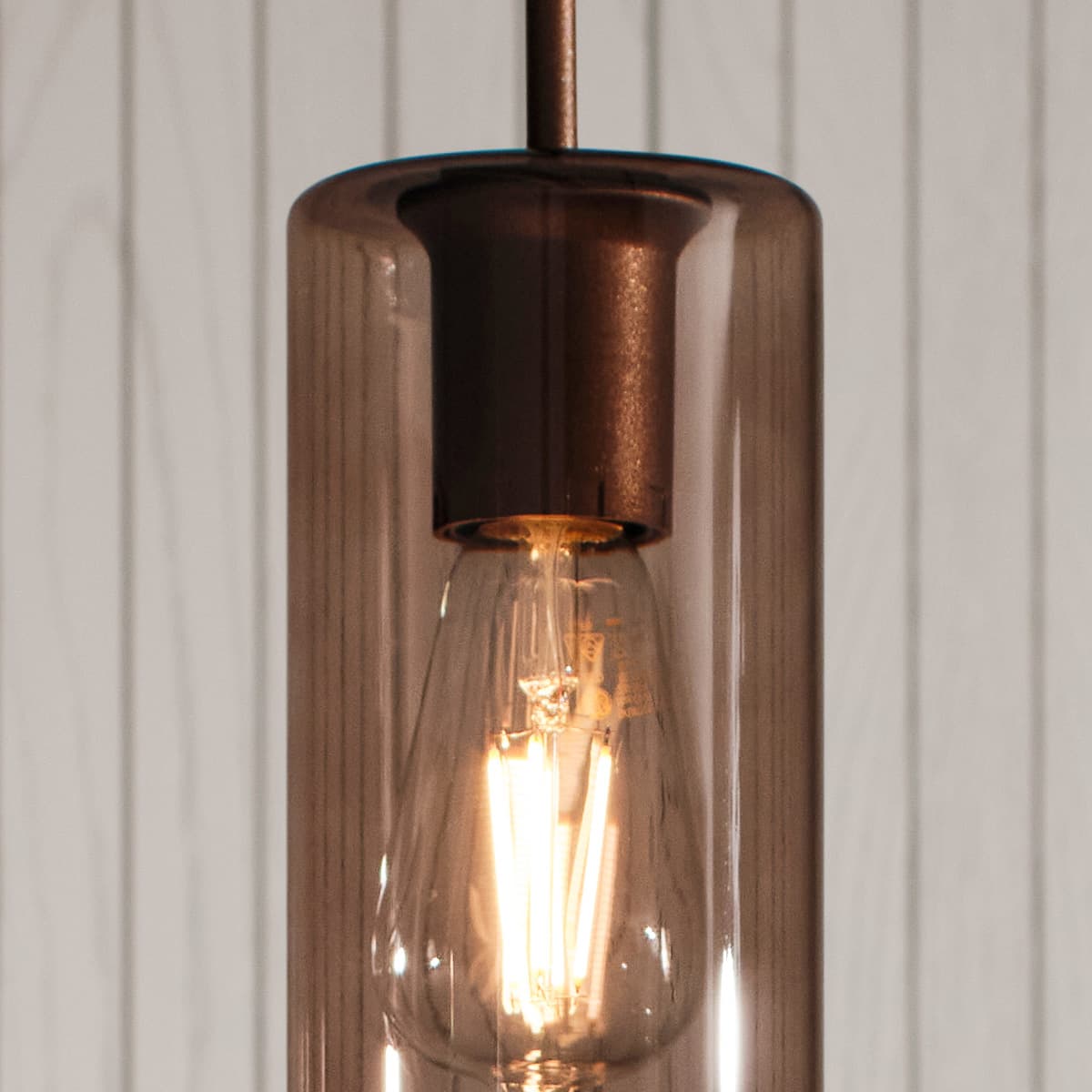 Form 1 Light Pendant in Bronze with Sepia Glass-img-4