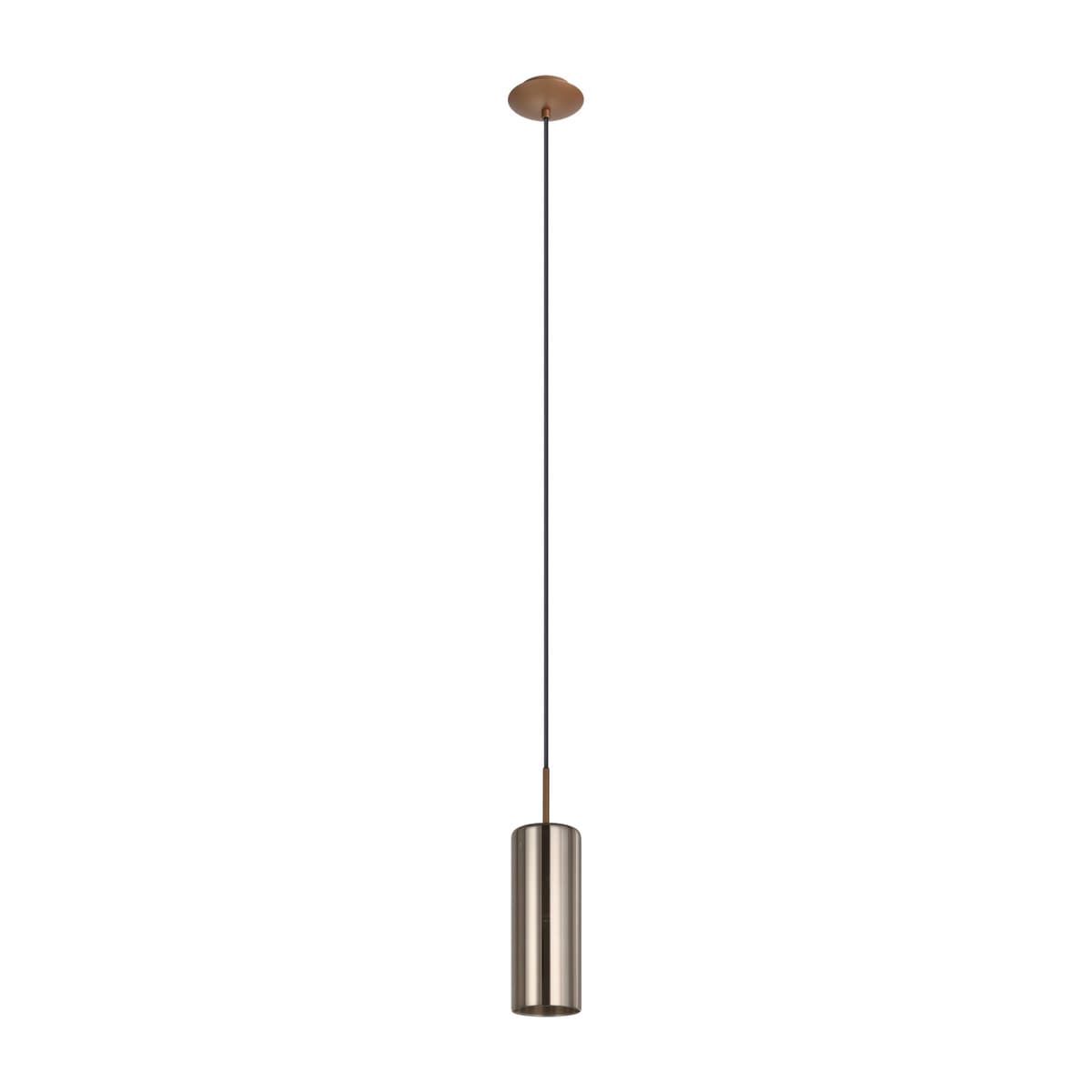 Form 1 Light Pendant in Copper with Rose Glass-img-1