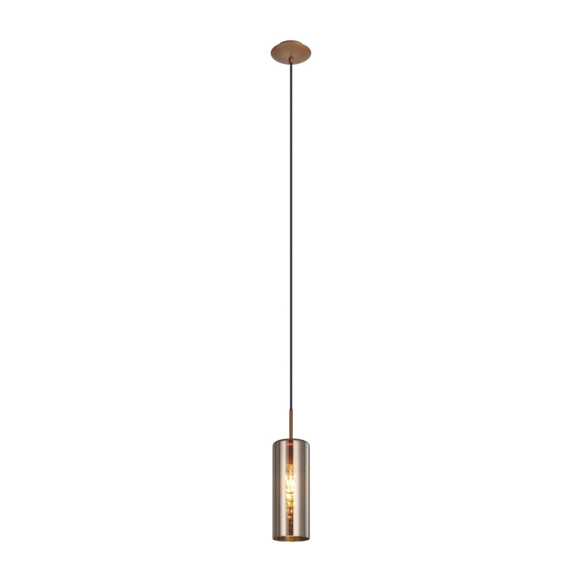 Form 1 Light Pendant in Copper with Rose Glass-img-2