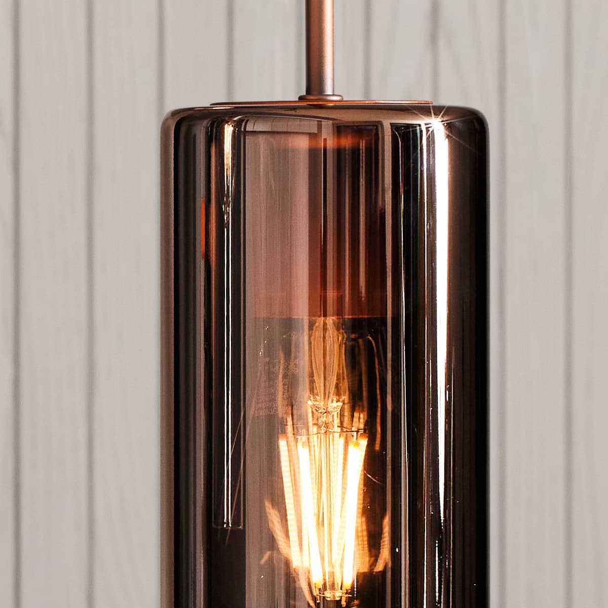 Form 1 Light Pendant in Copper with Rose Glass-img-4