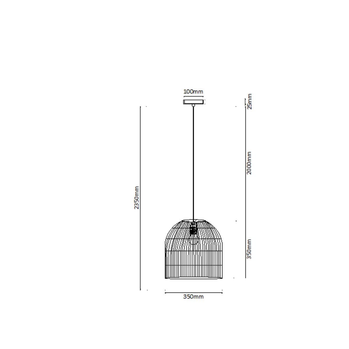 Herman 1 Light 350mm Tall Pendant in Natural-img-2