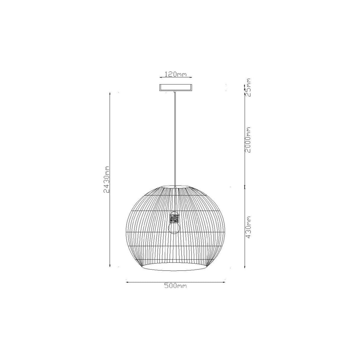 Herman 1 Light 500mm Round Pendant in White
