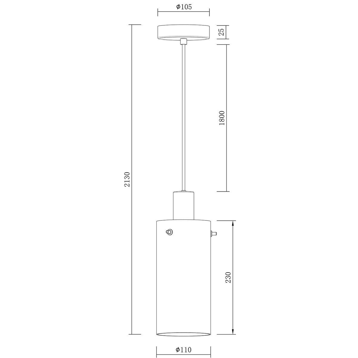 Lamode 1 Light Pendant in Brushed Chrome with Clear Glass-img-2