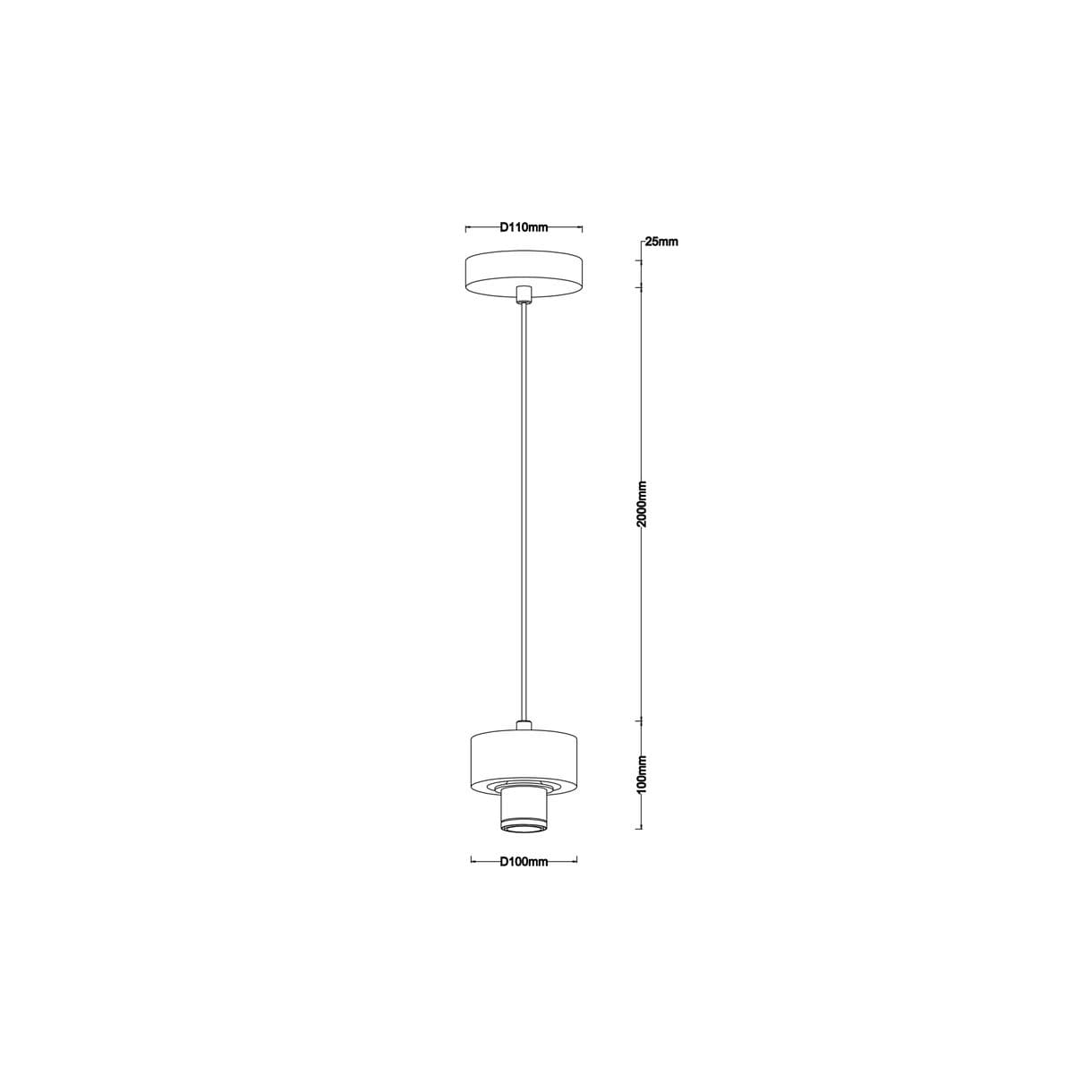 Lexicon 1 Light 2m Suspension in Terrazzo-img-2