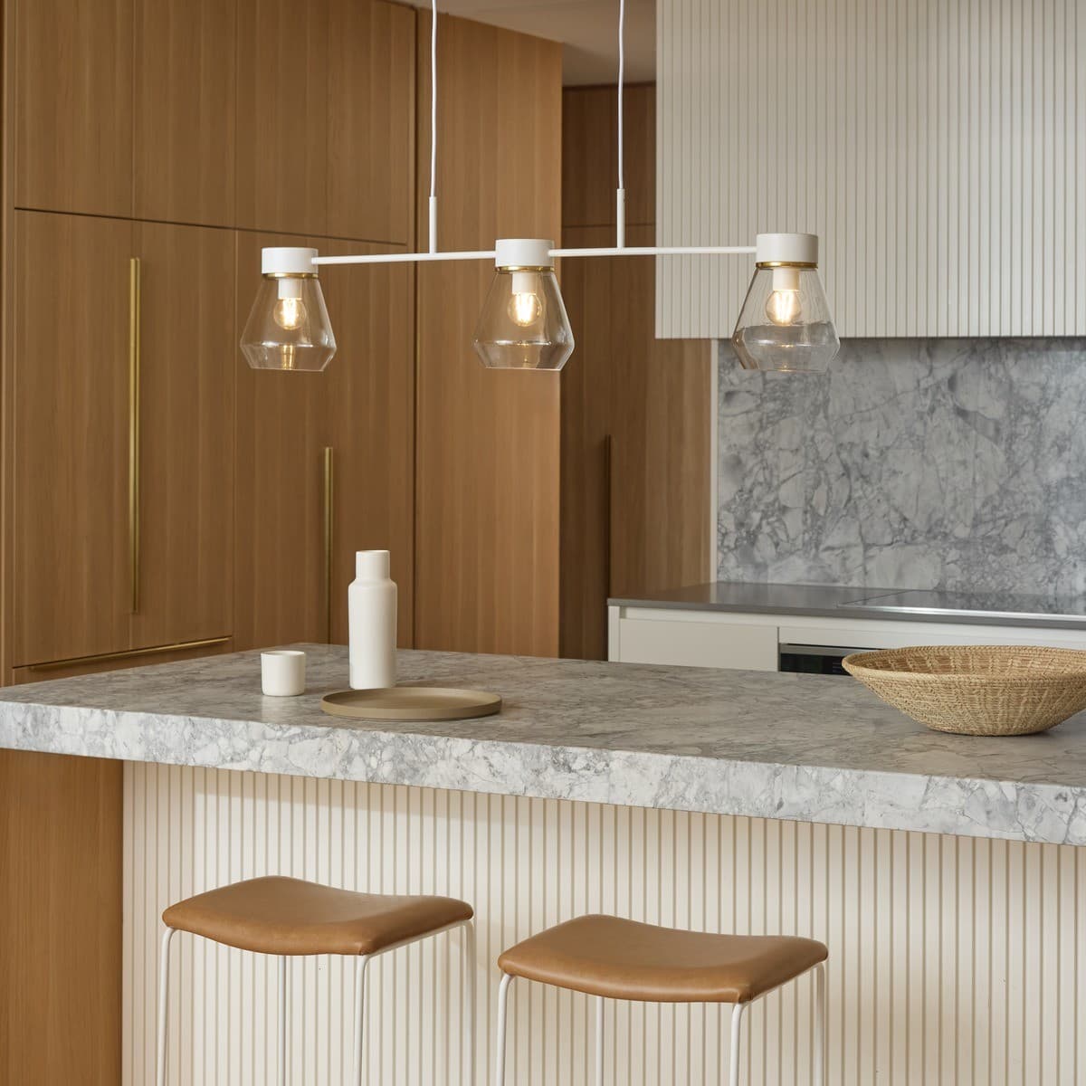 Lexicon 3 Light Bar Pendant in White-img-2