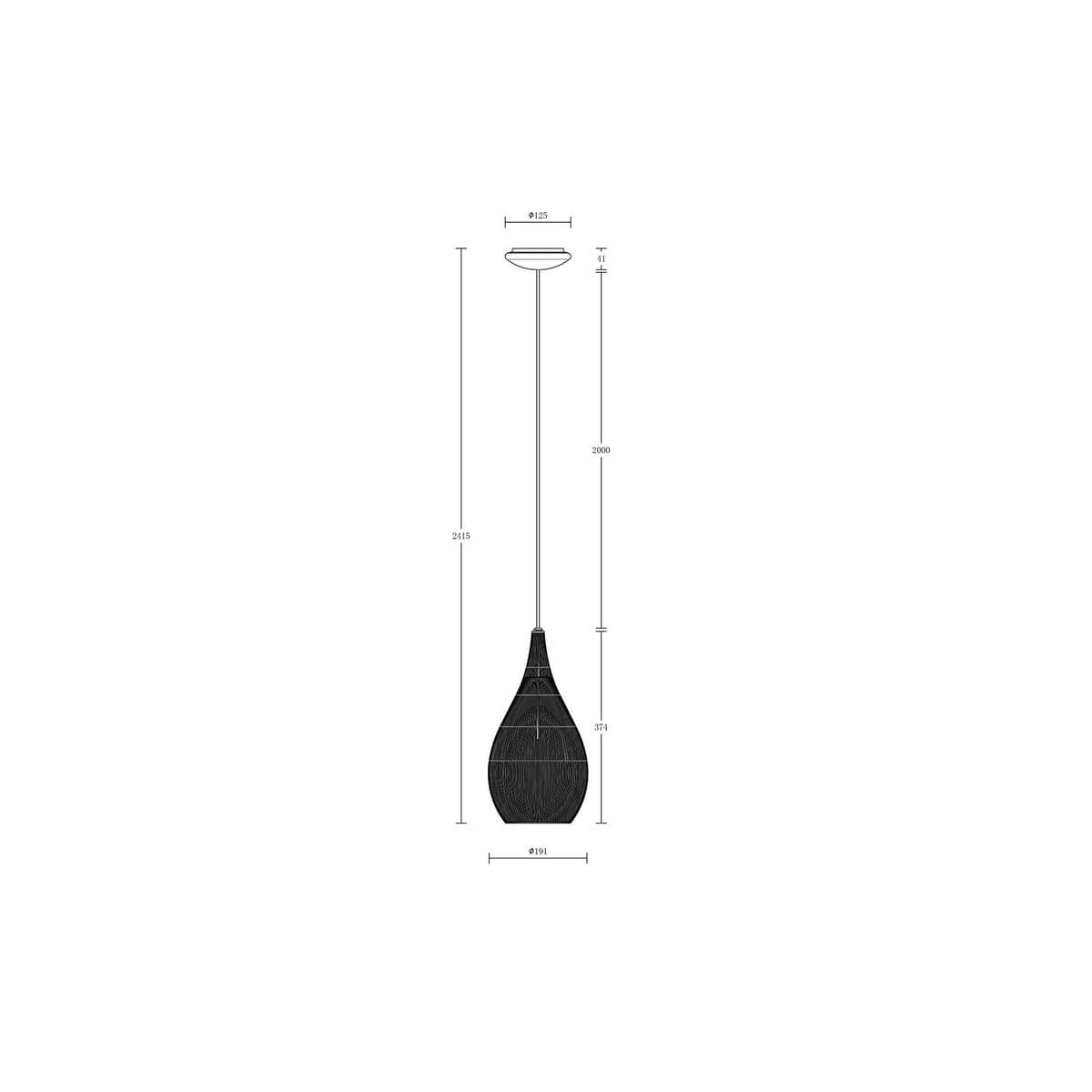 Solis 1 Light Small Pendant in Black with Frosted Opal Glass-img-2