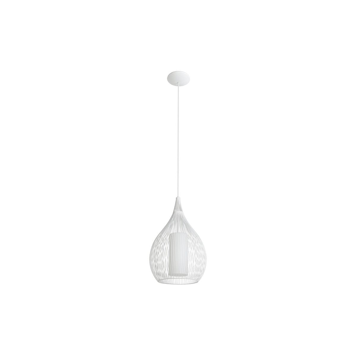Solis 1 Light Large Pendant in White with Frosted Opal Glass-img-1