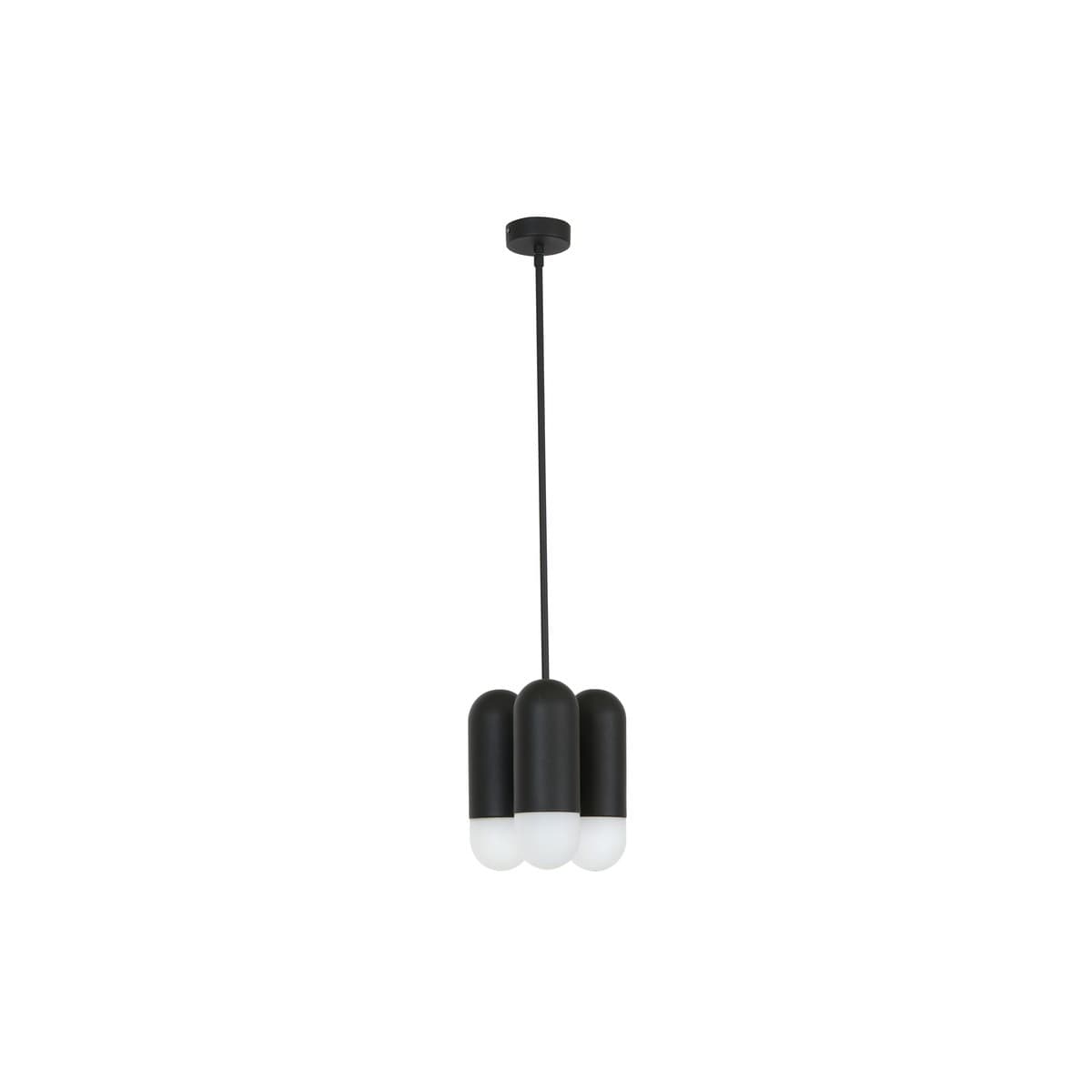 Capsule 3 Light Pendant in Black with Frosted Glass-img-1