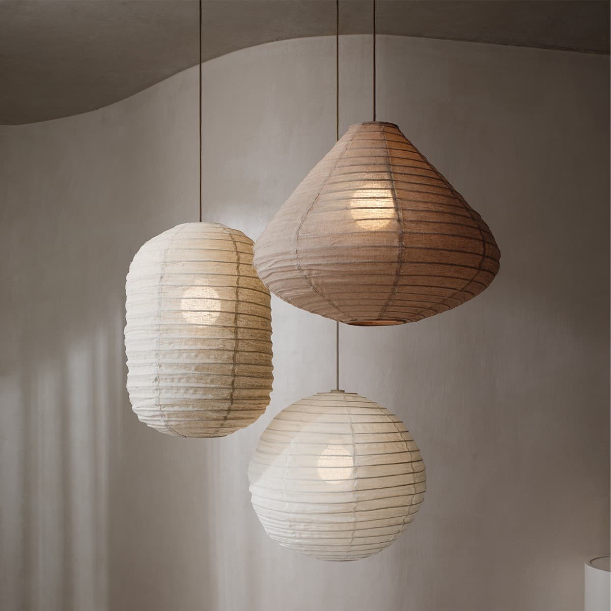 Tamarind Droplet Handcrafted Linen Shade Only in Natural