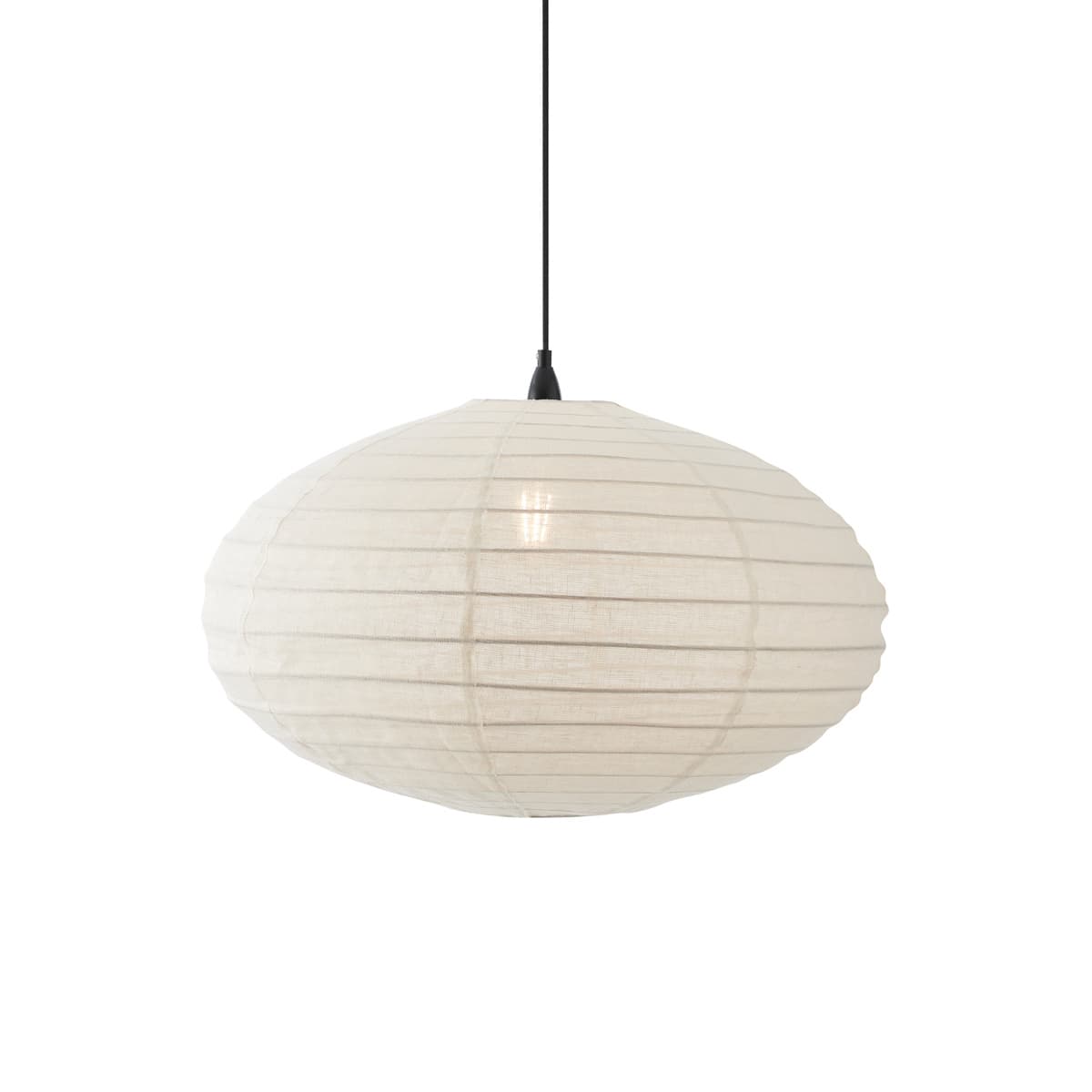 Tamarind 600mm Oval Handcrafted Linen Shade Only in Ivory