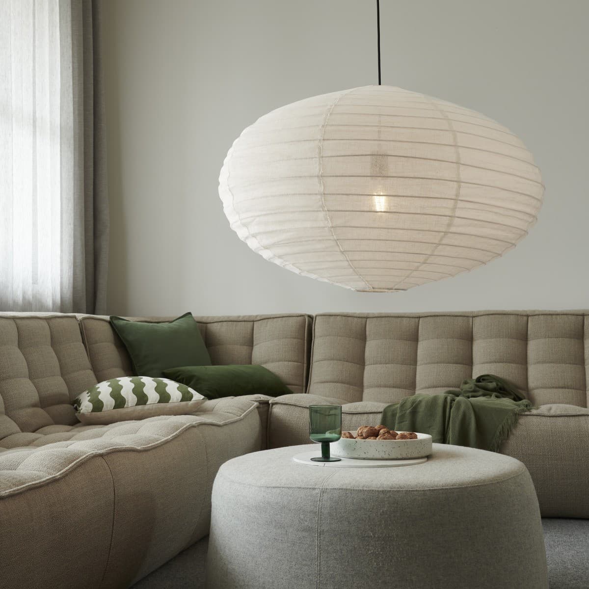 Tamarind 800mm Oval Handcrafted Linen Shade Only in Ivory