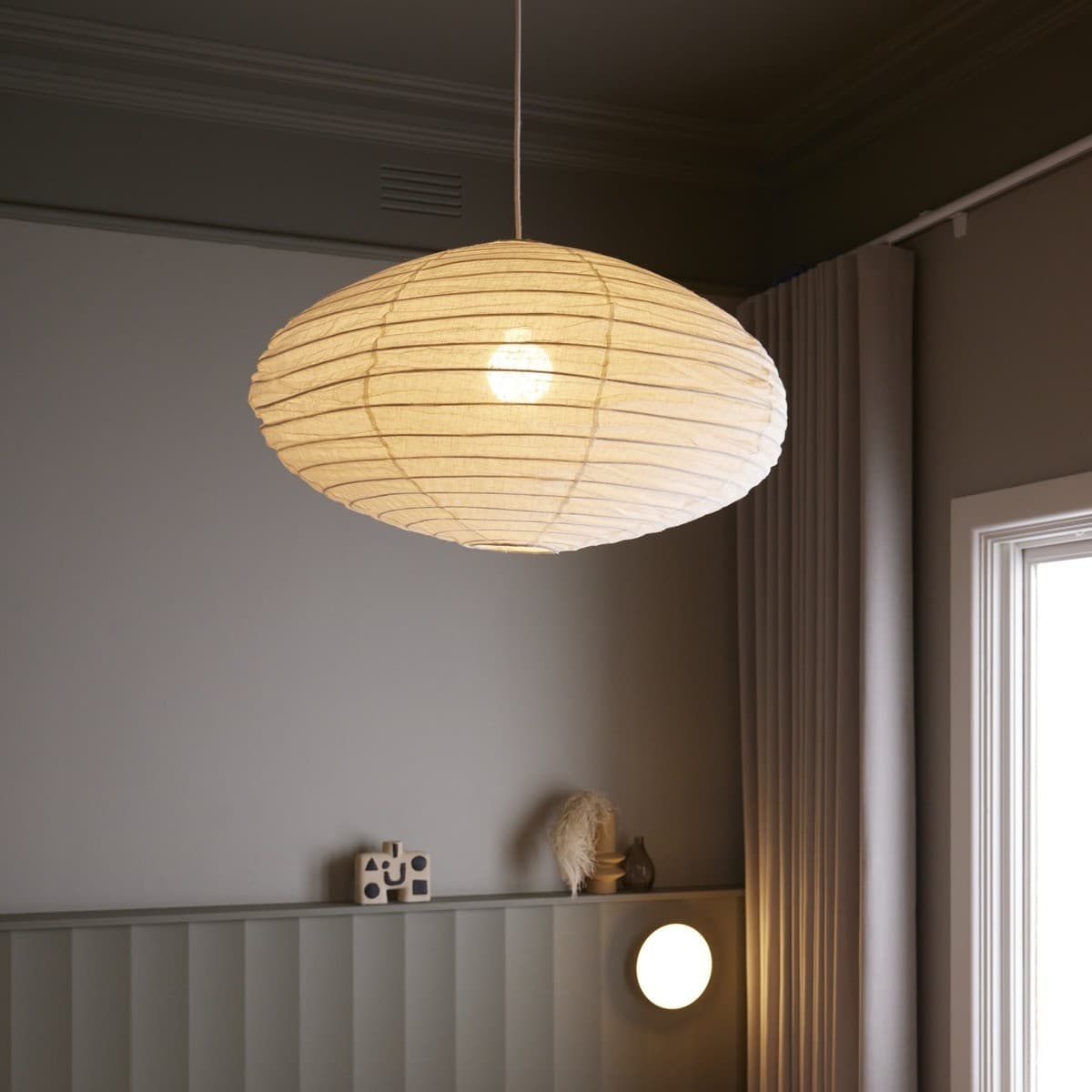 Tamarind 800mm Oval Handcrafted Linen Shade Only in Ivory