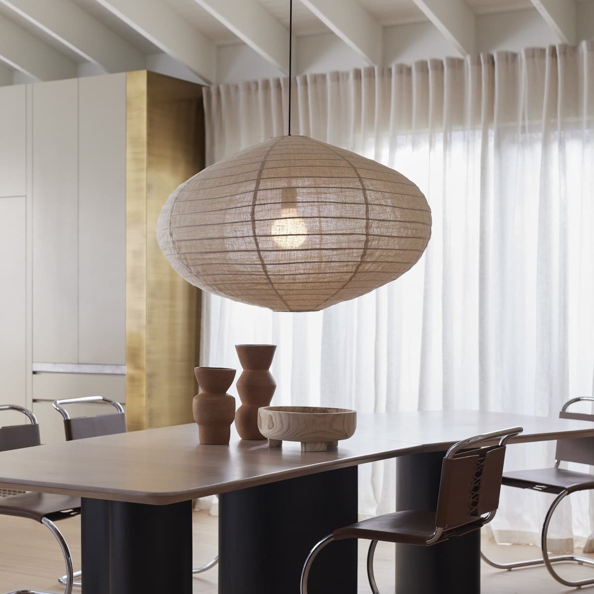 Tamarind 800mm Oval Handcrafted Linen Shade Only in Natural-img-3