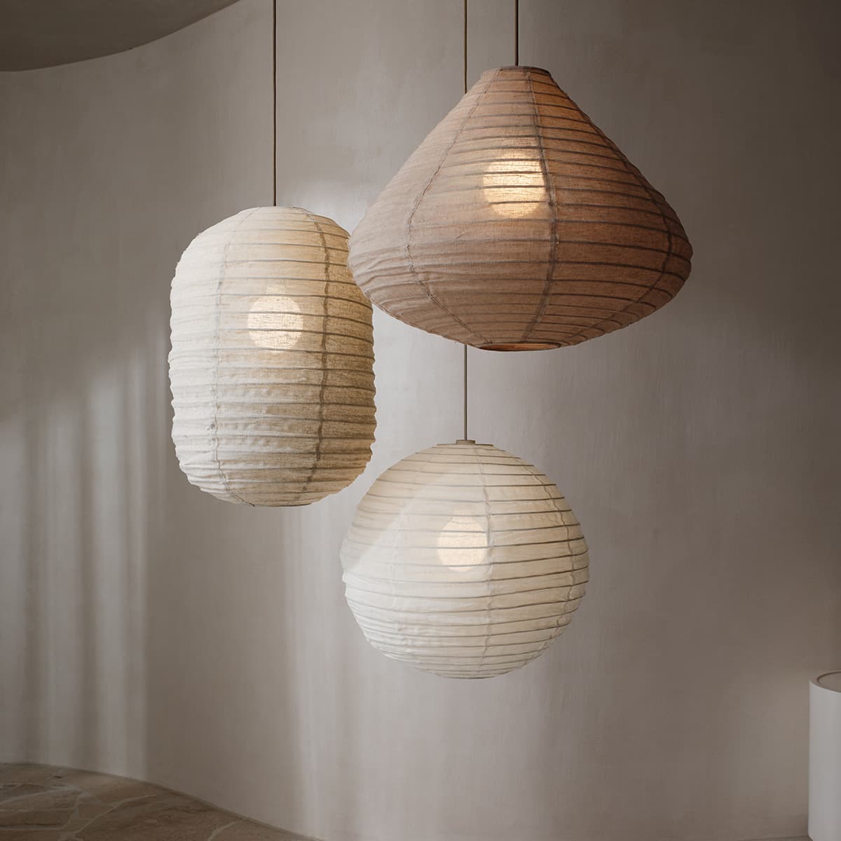 Tamarind 600mm Round Handcrafted Linen Shade Only in Ivory-img-2