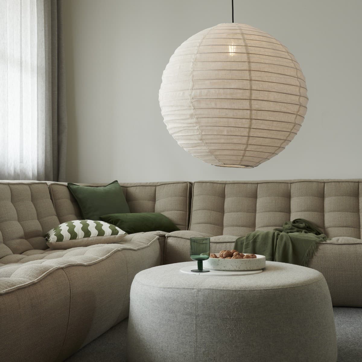Tamarind 600mm Round Handcrafted Linen Shade Only in Ivory-img-4