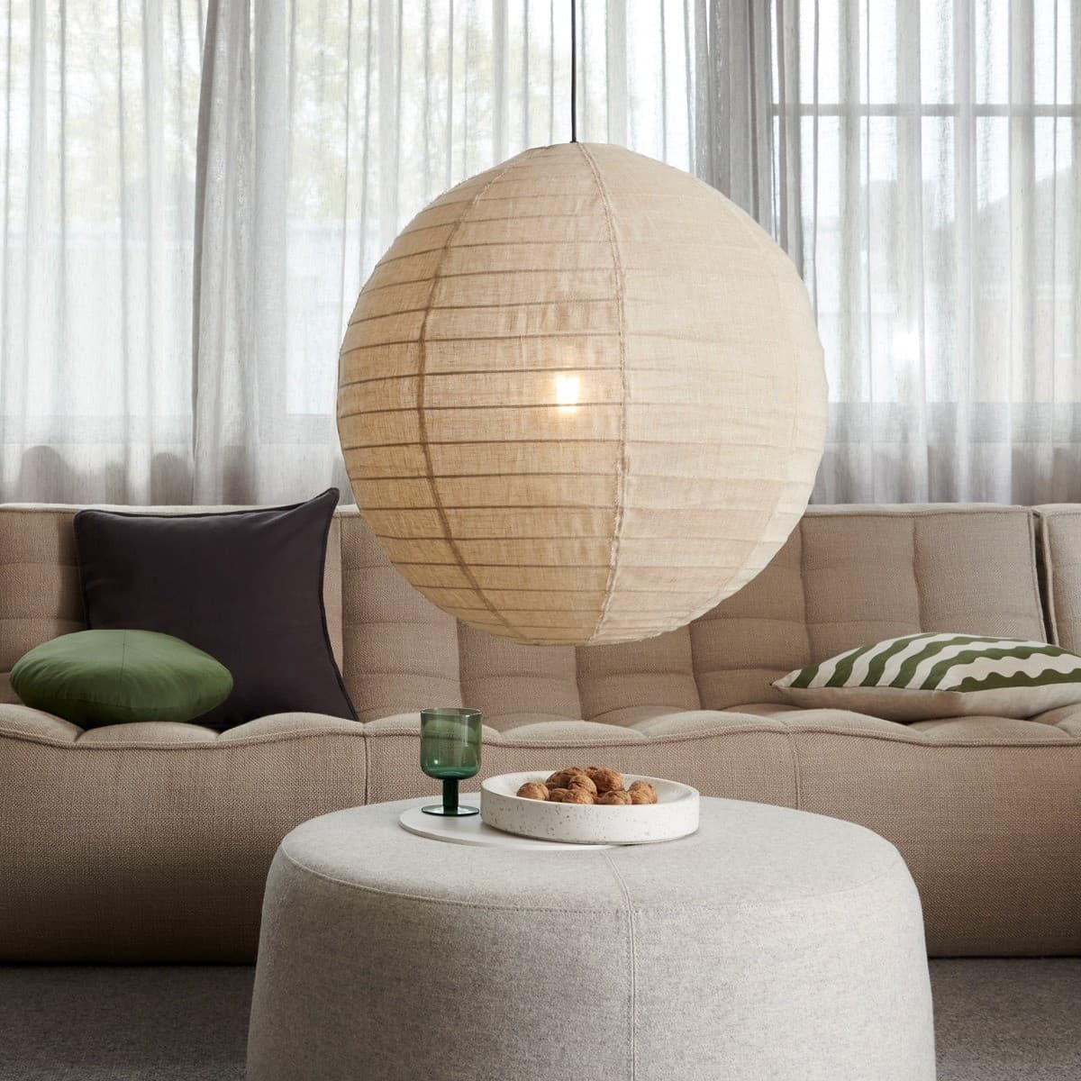 Tamarind 600mm Round Handcrafted Linen Shade Only in Natural-img-2