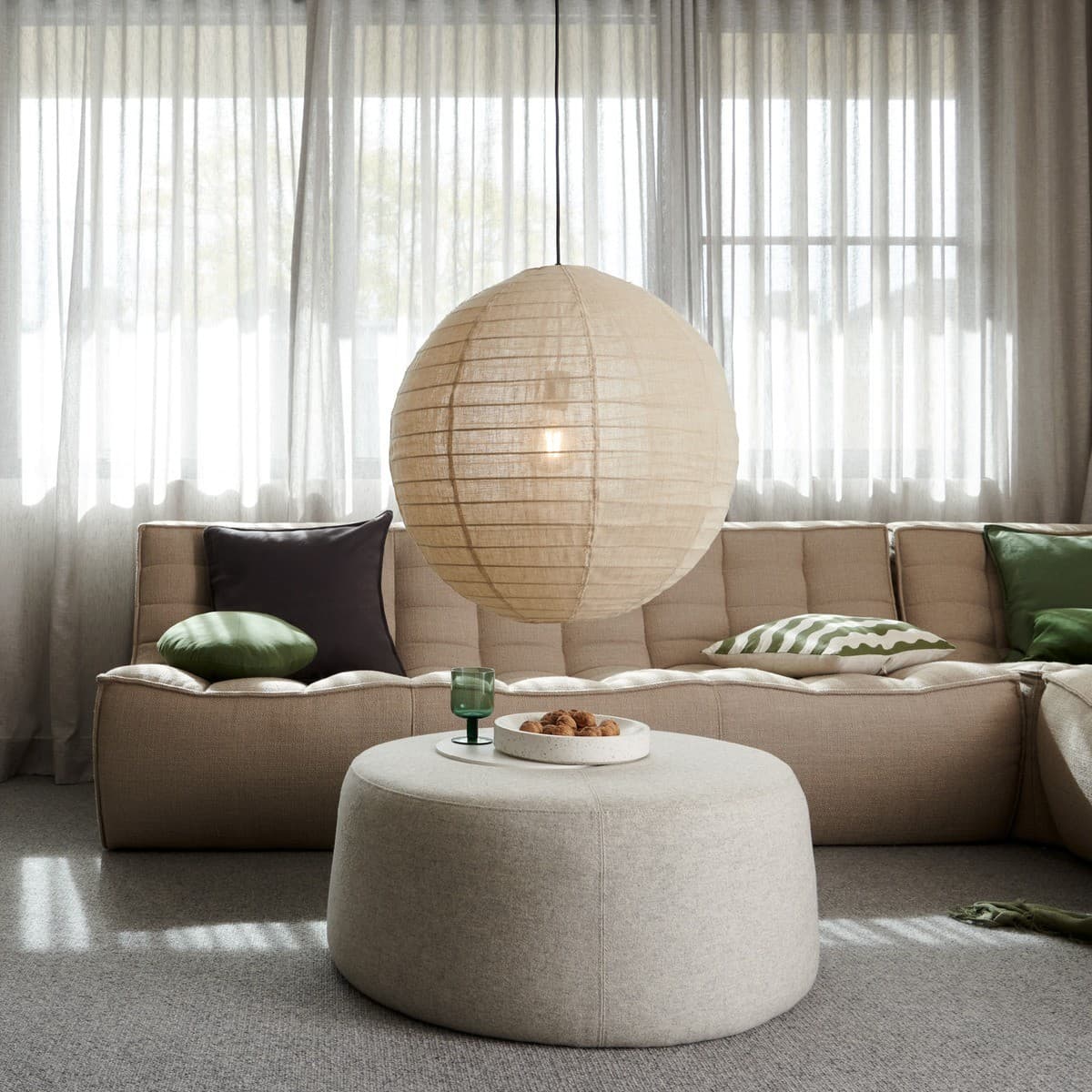 Tamarind 800mm Round Handcrafted Linen Shade Only in Natural-img-2
