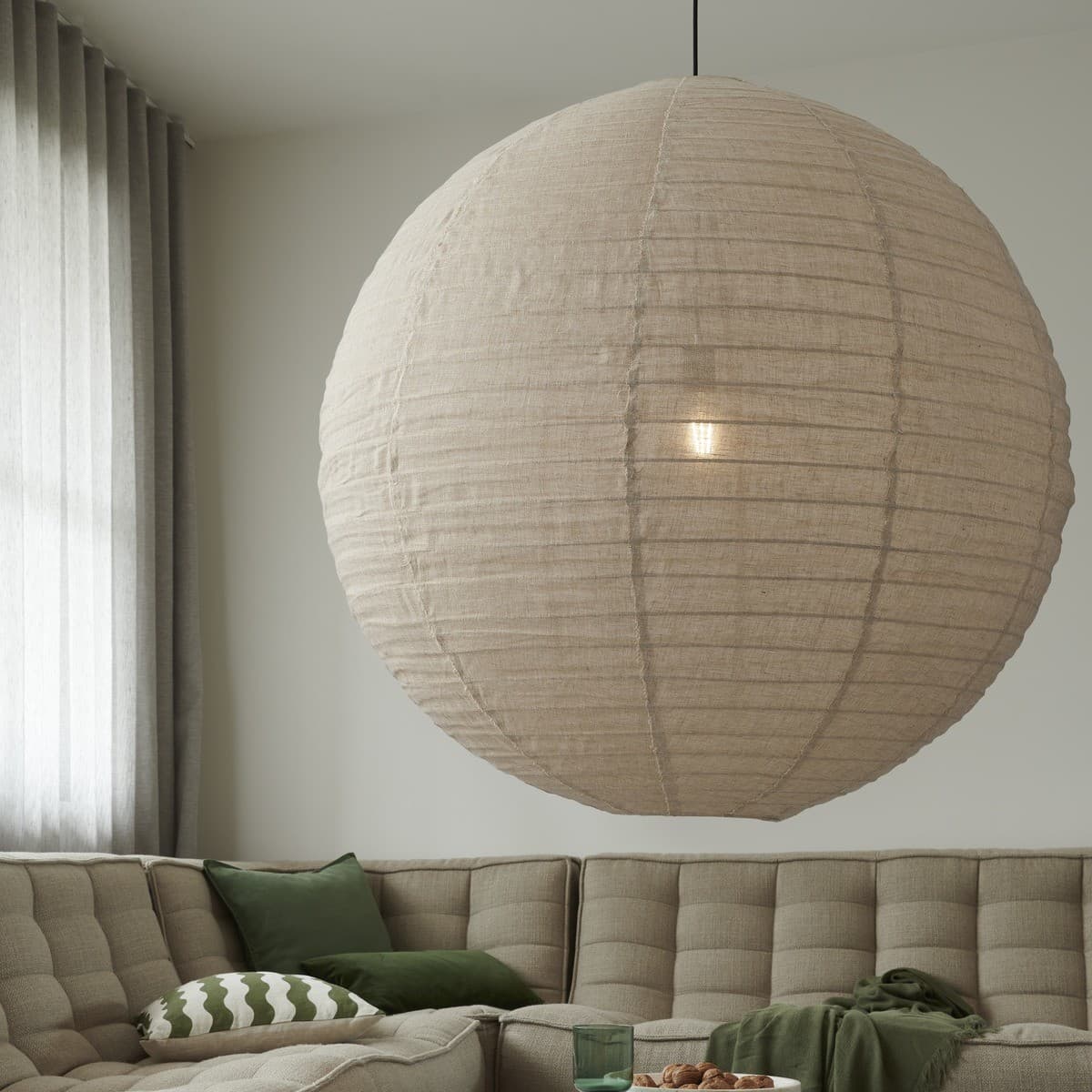 Tamarind 1000mm Round Handcrafted Linen Shade Only in Natural-img-2