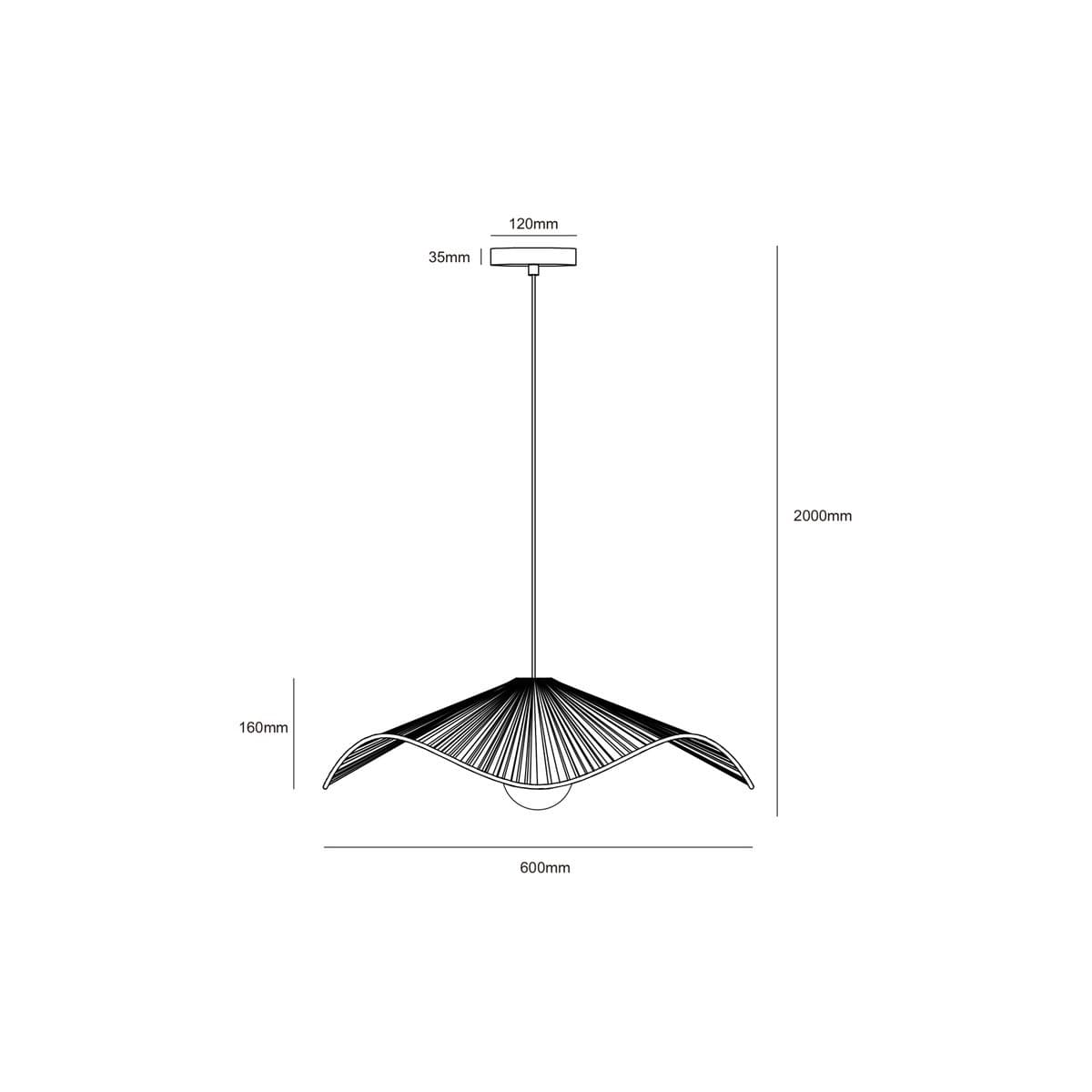 Samba 1 Light 600mm Woven Pendant in Natural