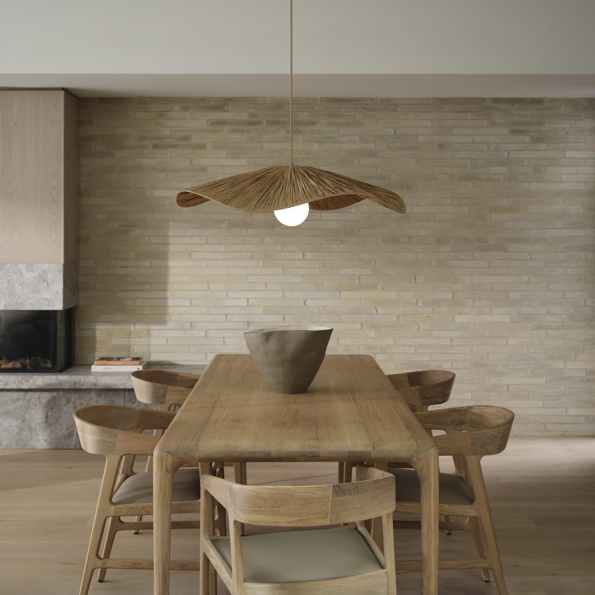 Samba 1 Light 800mm Woven Pendant in Natural