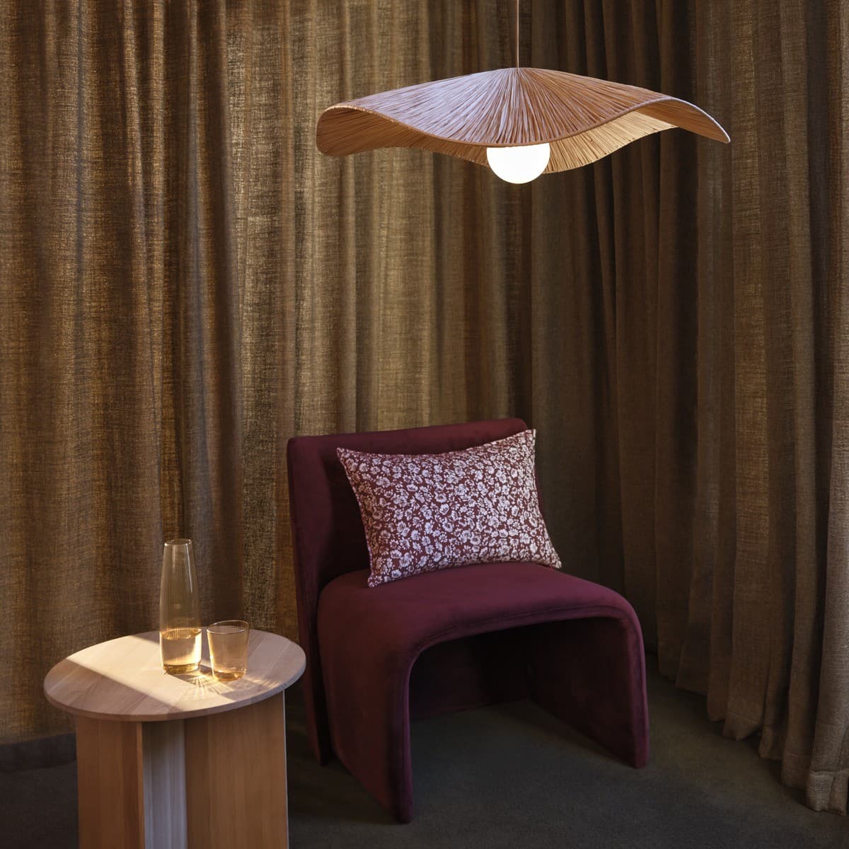 Samba 1 Light 800mm Woven Pendant in Natural